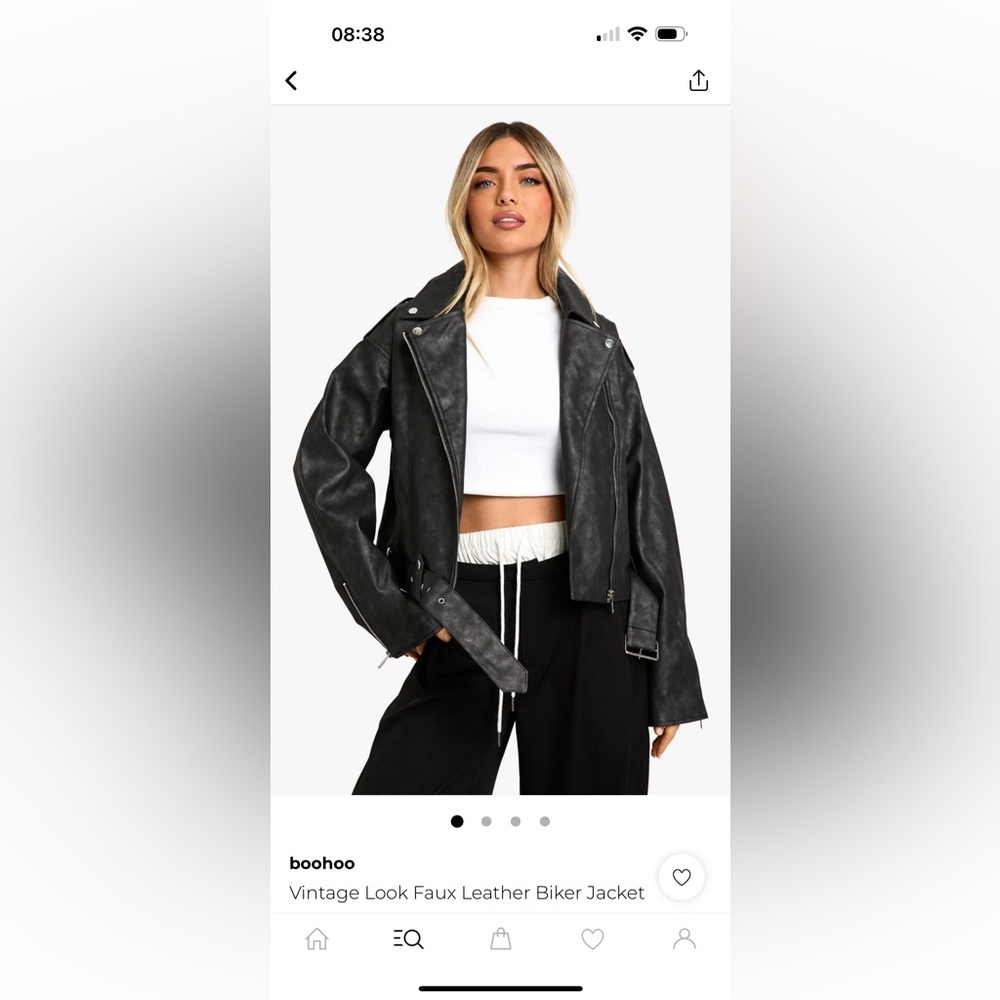 Boohoo Faux leather biker jacket